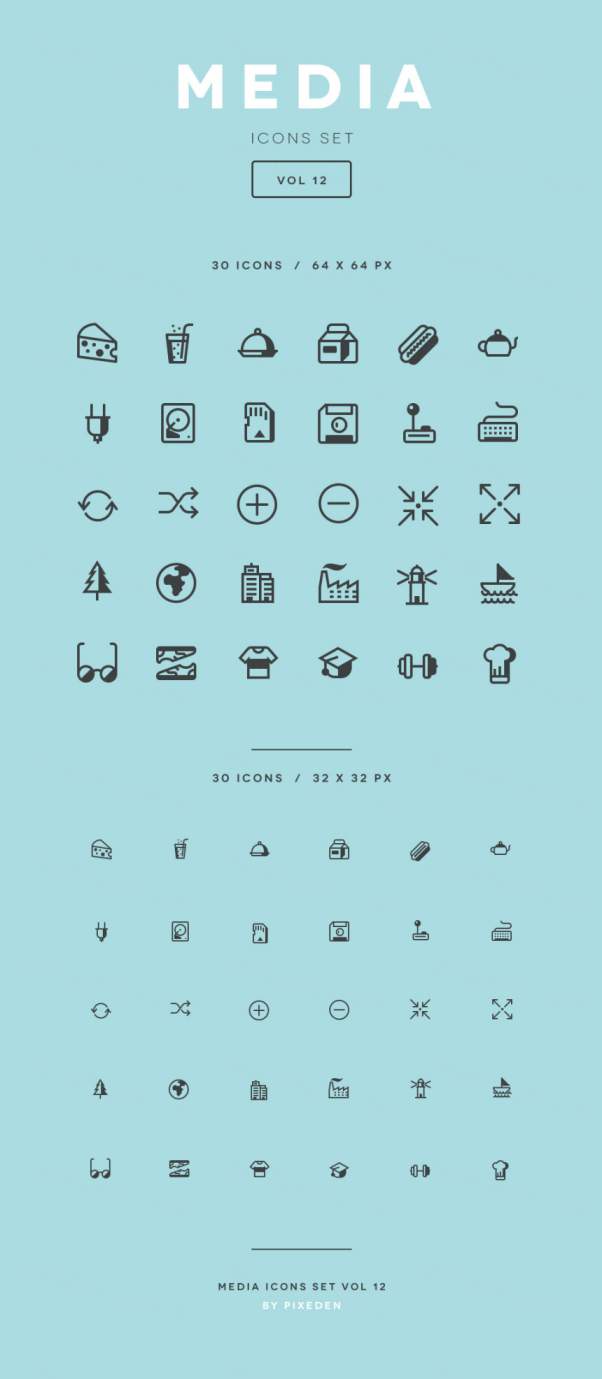 媒体图标集 Media Icon Set Vol12