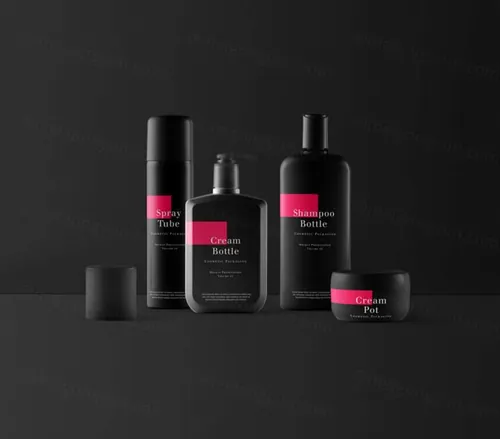 化妆品套装包装贴图样机PSD模板Psd Cosmetic Packaging Mockup