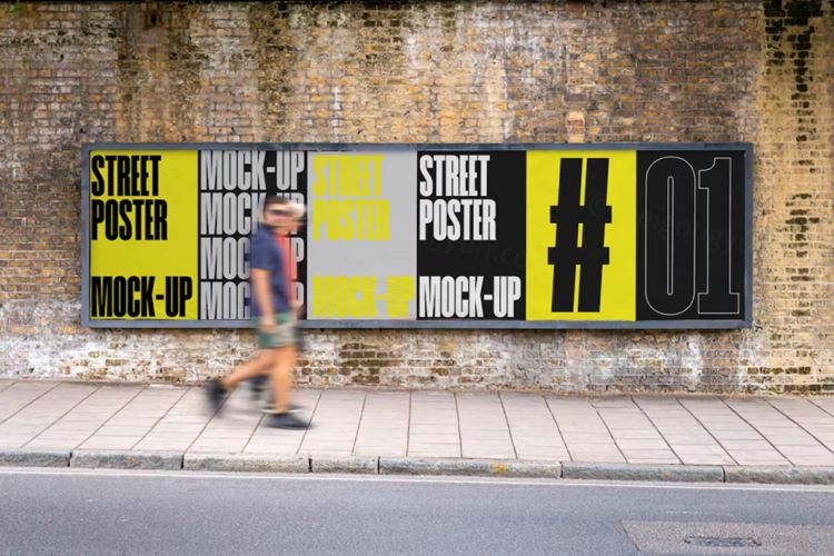 户外街头广告牌宣传海报广告设计贴图展示样机模板合集包 Str