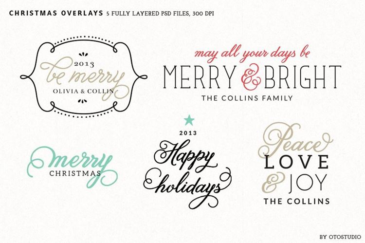 数字圣诞覆面Digital Christmas Overlays - Set 2