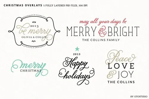数字圣诞覆面Digital Christmas Overlays - Set 2
