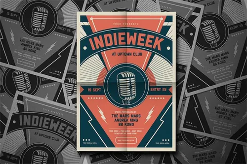 活动节日宣传海报传单 Indie Week Flyer