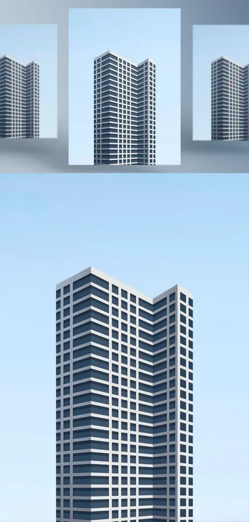 高分辨率现代摩天大楼房地产都市建筑商业广告海报PSD模板