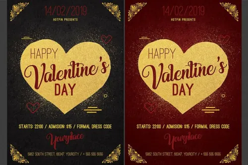 情人节海报传单模板 Valentines Day Psd Flyer