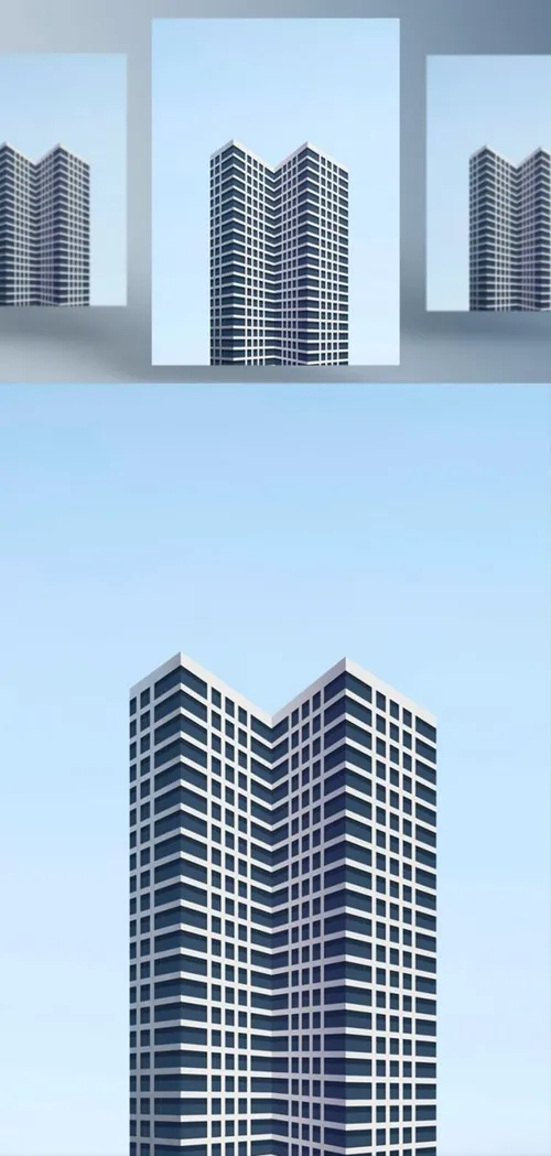 高分辨率现代摩天大楼房地产都市建筑商业广告海报PSD模板