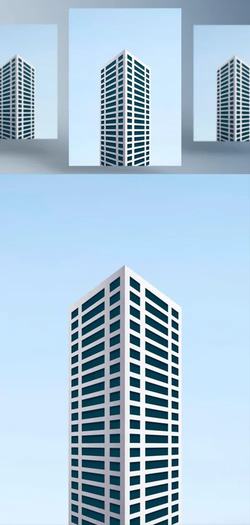 高分辨率现代摩天大楼房地产都市建筑商业广告海报PSD模板