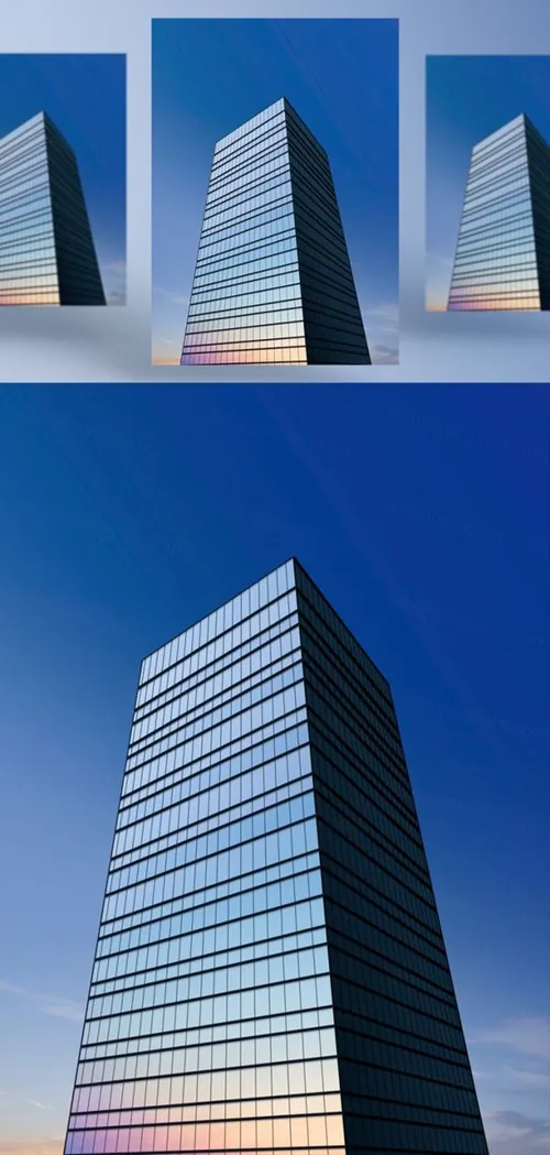 高分辨率现代摩天大楼房地产都市建筑商业广告海报PSD模板