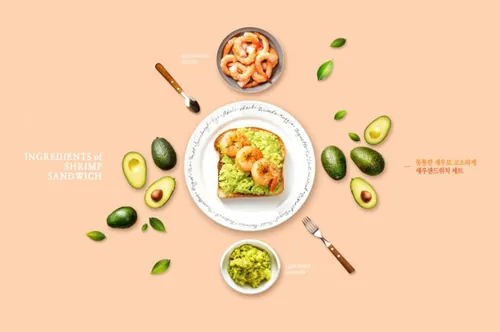 鲜虾三明治套餐美食促销广告海报模板