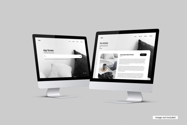 苹果iMac台式电脑显示器Web网页设计提案展示样机模板 Desktop screen mockup