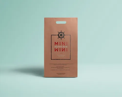 牛皮纸袋包装设计样机 Mini Psd Paper Bag Mockup