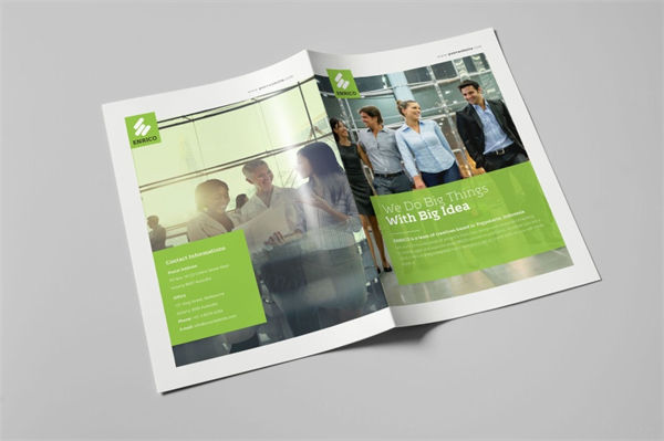 企业公司介绍对折页宣传单设计模板 Enrico Business