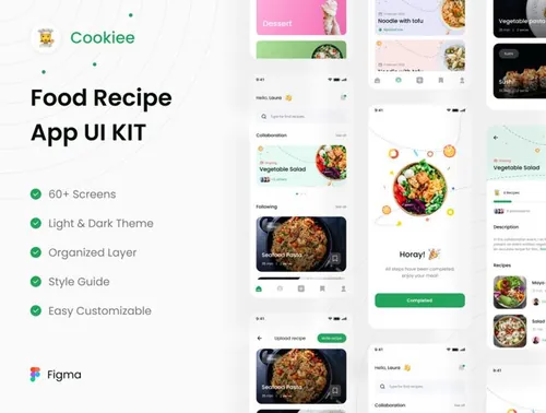 高质量在线食谱交流社区下厨房移动APP界面UI素材 Food