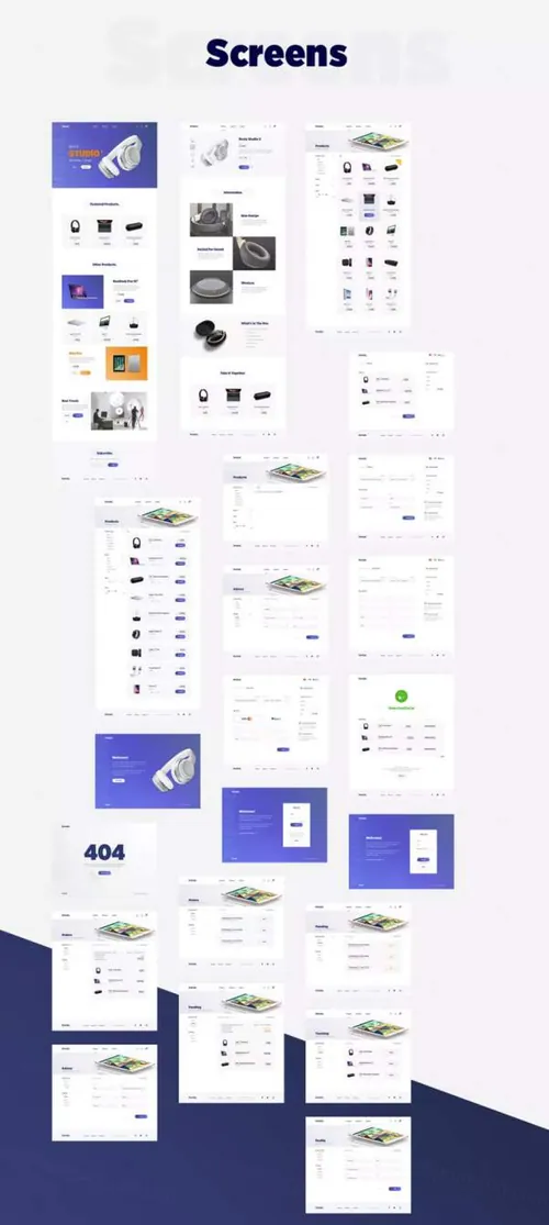 时尚现代又与众不同的的购物UI Kits（For Sketch）