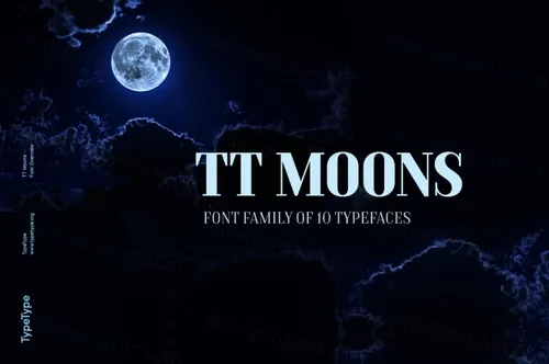 现代纤细高对比衬线英文字体家族 TypeType - TT Moons Font Family