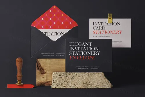 优雅的Psd邀请样机集 Elegant Psd Invitation Mockup Set