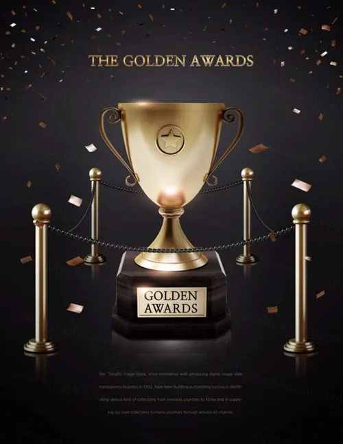 金奖杯荣誉奖年会颁奖海报psd素材