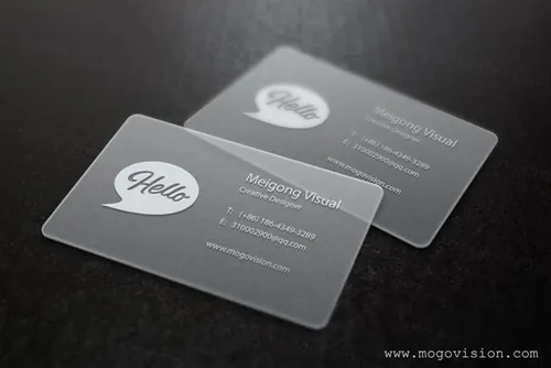 Business Cards Mockup 透明商务名片设计贴图展示样机素材