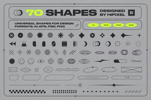 潮流赛博朋克未来派科技感装饰形状素材合辑 Universal