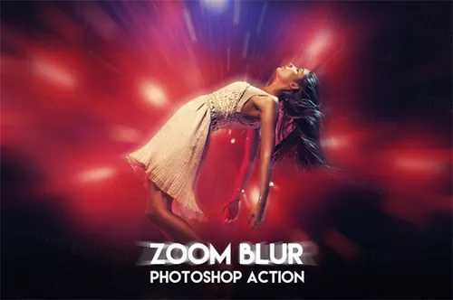 高端震撼的缩放放大爆炸模糊效果神奇Ps动作zoom-blur-phot