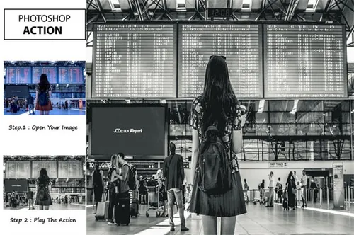 复古戏剧性的黑与白ps动作下载Dramatic Black white