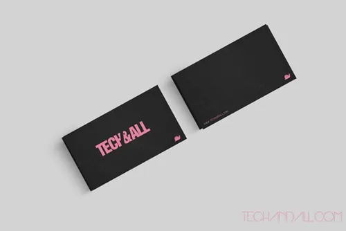 Business Cards Mockup 黑色质感商务名片设计贴图展示样机素材免费下载