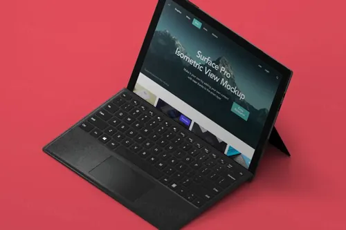 Surface Pro微软超极本Web设计屏幕预览样机  Perspective Psd Surface Pro Mockup