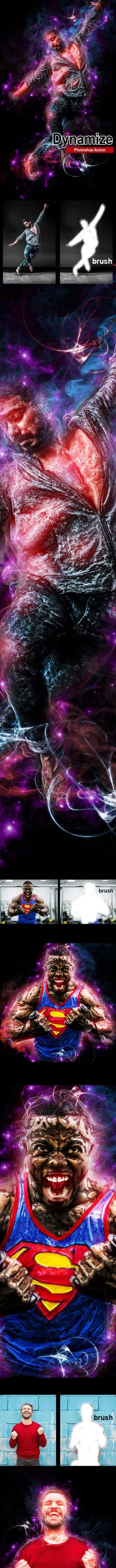 运动力量冲击效果Ps动作下载Dynamize Photoshop Action