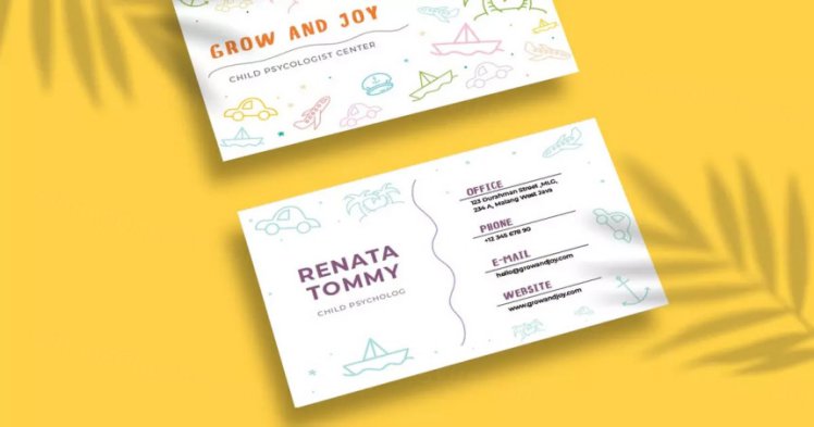 儿童心理学家个人名片模板 Child Psychology Business Card