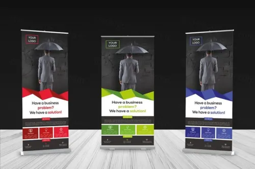 时尚简约多用途的商务商业房地产中介X展架易拉宝设计模板 roll-up-banner-2