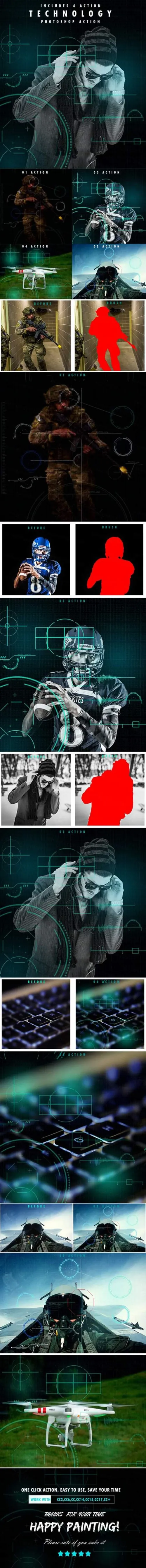 虚拟现实技术系列Ps动作下载Serie Photoshop Actions
