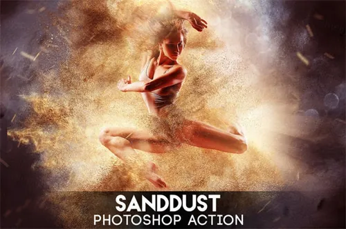 高端震撼沙子飞扬效果的神奇ps动作sanddust-photoshop