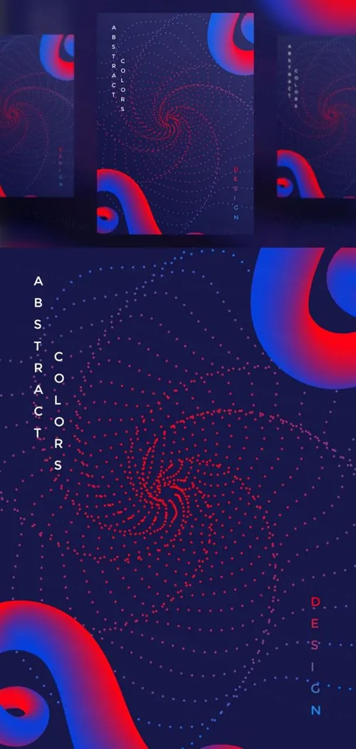 抽象图形渐变封边海报设计模板矢量图素材