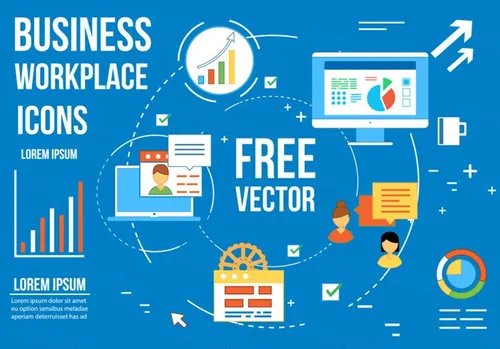 办公数据矢量元素 Business  Workplace