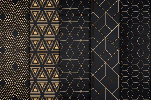 金色奢华轻奢质感的矢量房地产底纹纹理几何背景集合