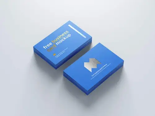 高品质烫金烫银名片品牌设计提案样机模板 Foil Business Card Mockup