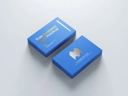 高品质烫金烫银名片品牌设计提案样机模板 Foil Business Card Mockup