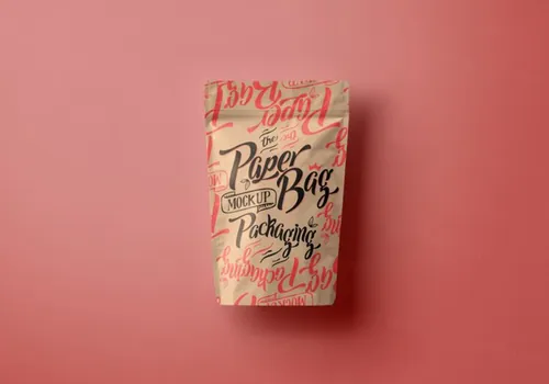 高质量纸袋包装模型PSD贴图模板Psd Paper Pouch Packaging