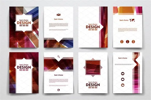 大红色抽象几何背景小册子画册模板 Set-of-Abstract-Brochures (7)