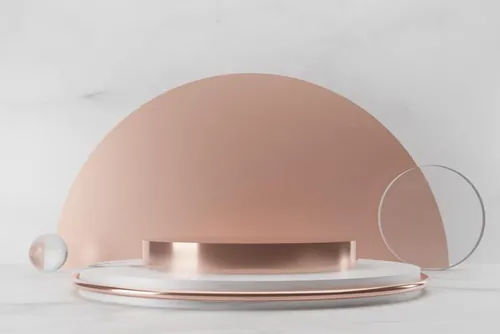 高质量3D渲染产品展示台金色白色大理石讲台场景高清背景素材