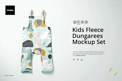 儿童背带裤吊带裤母婴品牌设计提案样机模板 Kids Flee