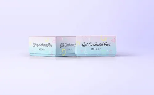 方形礼物盒包装设计PSD贴图模板Psd Gift Box Cardboard Mockup