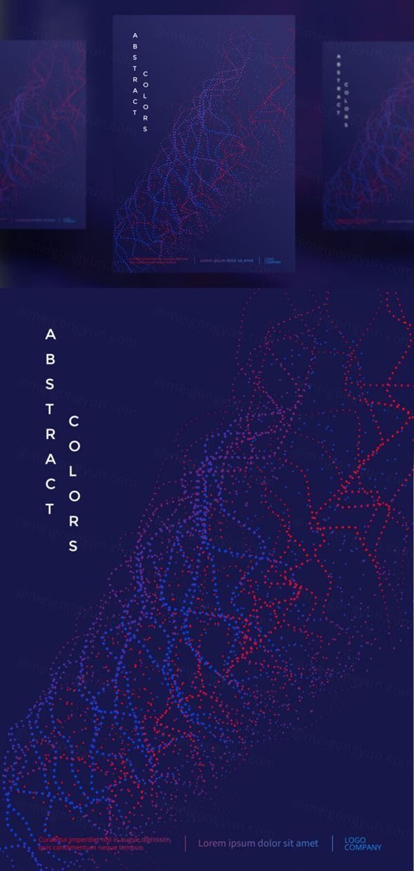 抽象图形渐变封边海报设计模板矢量图素材