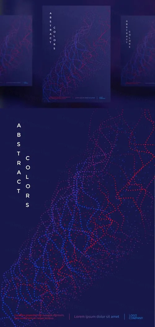 抽象图形渐变封边海报设计模板矢量图素材