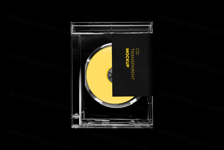 高品质珠光CD光盘盒塑料包装音乐封面设计贴图样机模板 Rectangle CD Case