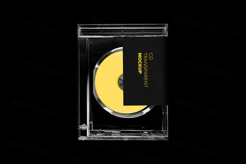 高品质珠光CD光盘盒塑料包装音乐封面设计贴图样机模板 Rectangle CD Case