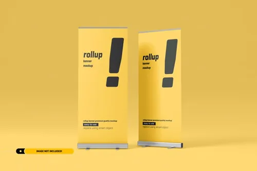 极简风易拉宝海报设计提案样机PSD模板 Rollup or x-banner mockup