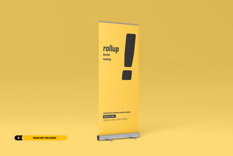 极简风易拉宝海报设计提案样机PSD模板 Rollup or x-banner mockup