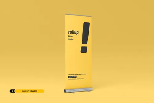 极简风易拉宝海报设计提案样机PSD模板 Rollup or x-banner mockup