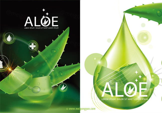 芦荟保湿精华化妆品Ai矢量广告海报Aloe Moisture Essence