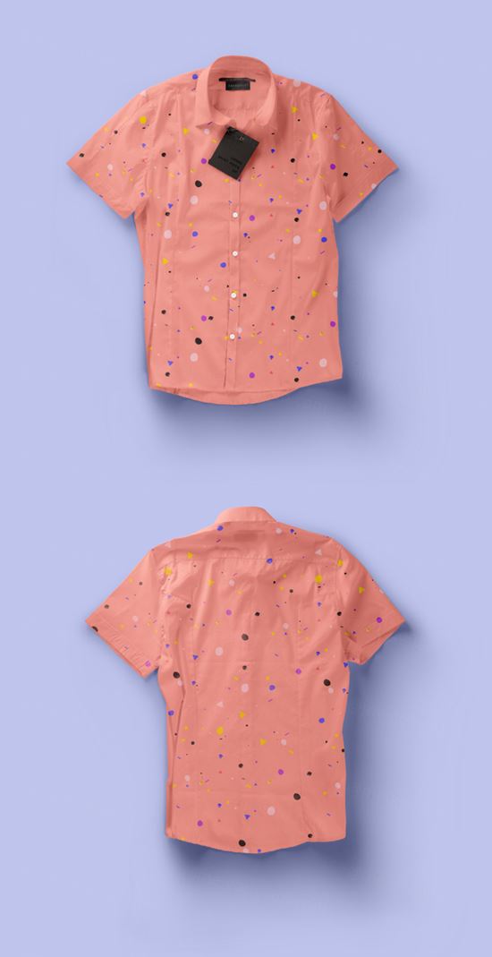 男士纽扣式正装短袖衬衫样机 Psd Short Sleeve Dress Shirt Vol2